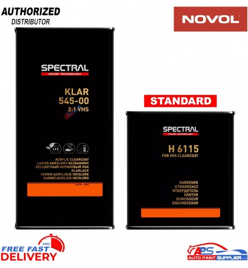 NOVOL SPECTRAL KLAR 545-00 VHS Lacquer With H6115 Standard Hardener 7.5L Kit